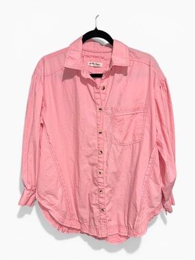 We The Free Pink Button-Up Shirt 100% Cotton